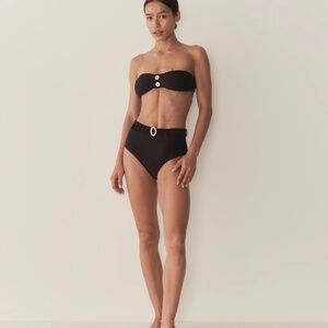 Doen Swim Evora Bikini Bottom in Brugnoli Nero Size XL NWT